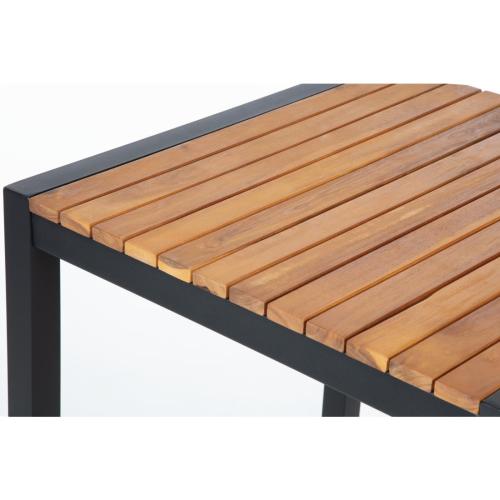 Bolero Steel & Acacia Square Bar Table - 600mm  FSC 100%