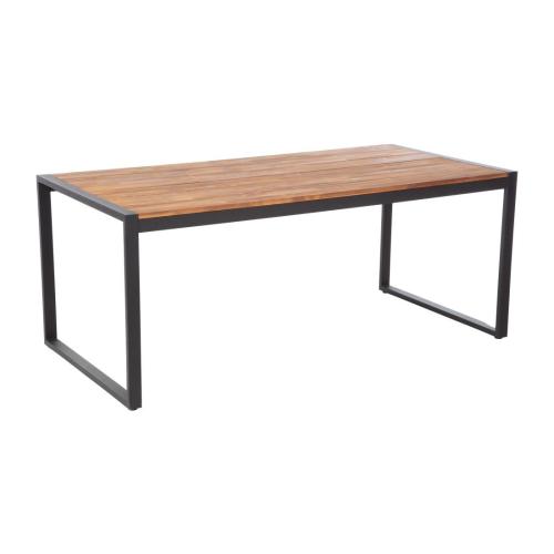 Bolero Steel & Acacia Industrial Table - 1800x900mm)