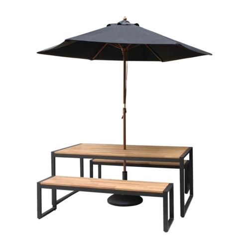 Bolero Steel & Acacia Industrial Table - 1800x900mm)