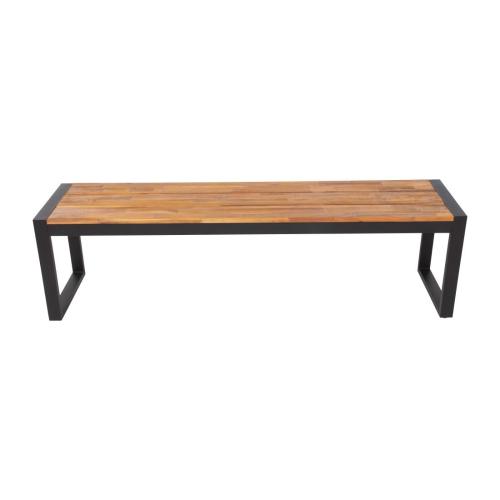 Bolero Steel & Acacia Industrial Bench 1600x380mm (Pack 2)