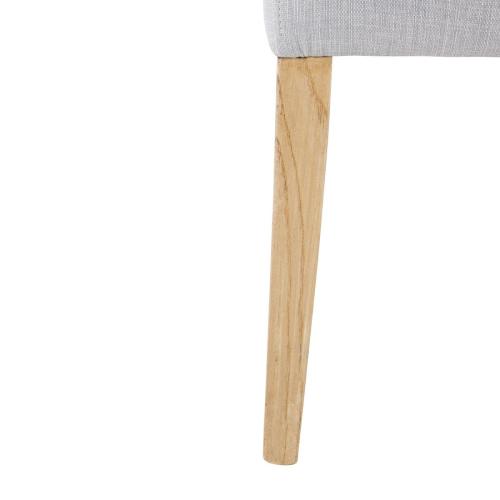Bolero Chiswick Button Dining Chair French Grey with Natural Oak (Pack 2)