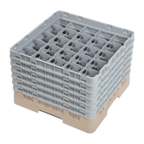 Cambro Camrack 25 Compartment Glass Rack Beige - Max Height 298mm (B2B)