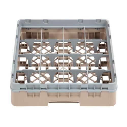 Cambro Camrack 16 Compartment Glass Rack Beige - Max Height 92mm (B2B)