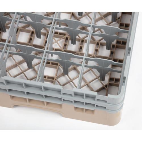 Cambro Camrack 16 Compartment Glass Rack Beige - Max Height 133mm (B2B)