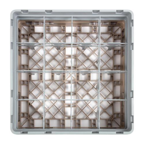 Cambro Camrack 16 Compartment Glass Rack Beige - Max Height 133mm (B2B)