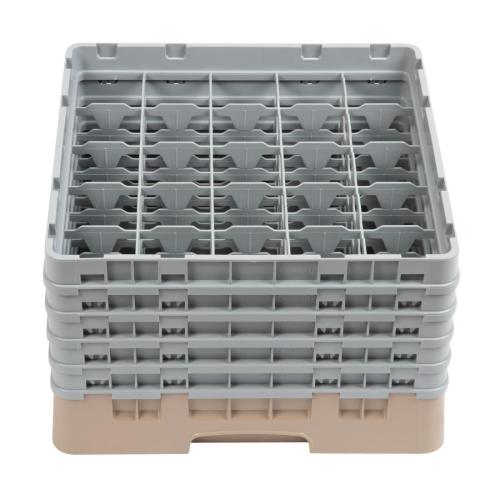 Cambro Camrack 25 Compartment Glass Rack Beige - Max Height 257mm (B2B)