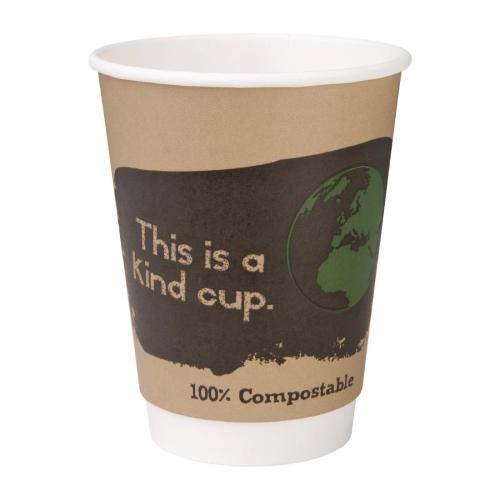 Fiesta Compostable Hot Cup Double Wall 'Kind' - 12oz (Sleeve 25)