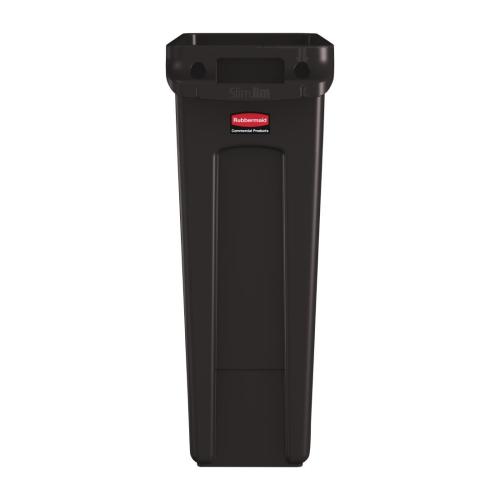 Rubbermaid Slim Jim Container with Venting Channels Brown - 87Ltr
