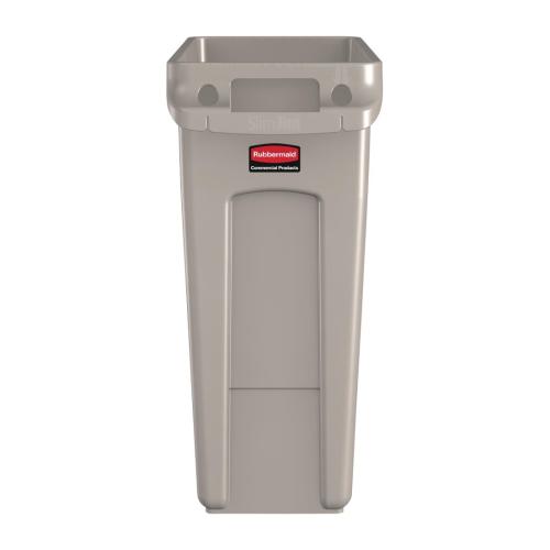 Rubbermaid Slim Jim Container with Venting Channels Beige - 60Ltr