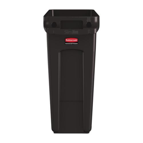 Rubbermaid Slim Jim Container with Venting Channels Brown - 60Ltr