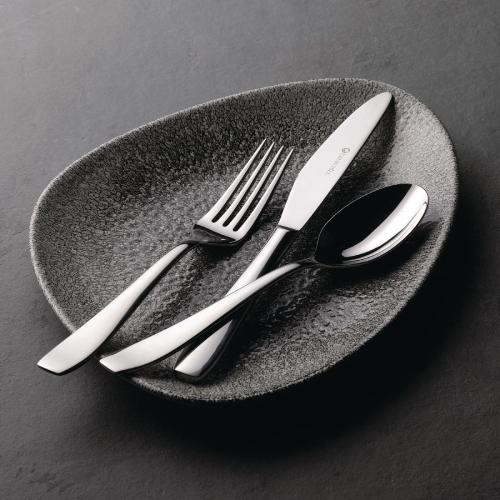 Churchill Raku Quartz Black Triangle Chefs Plate 14x9 3/4" (Box 6) (Direct)