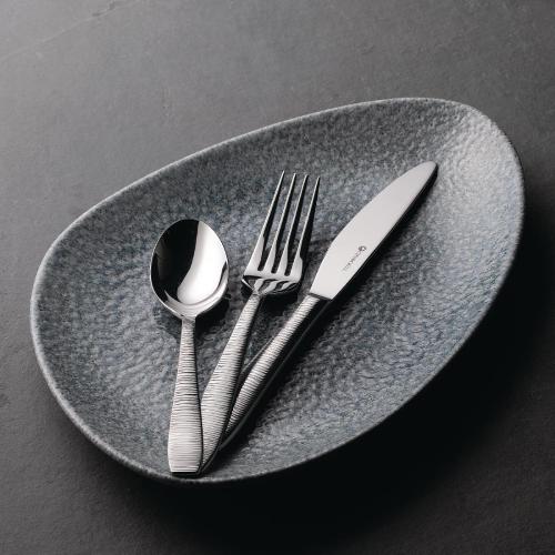 Churchill Raku Topaz Blue Triangle Chefs Plate 14x9 3/4" (Box 6) (Direct)