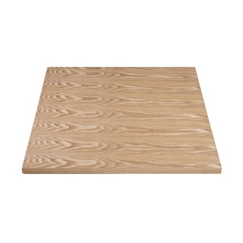 Bolero Pre-Drilled Square Table Top Natural Ash Veneer - 700x700mm