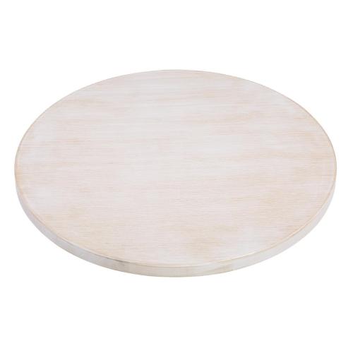 Bolero Pre-Drilled Round Table Top Vintage White - 600mm