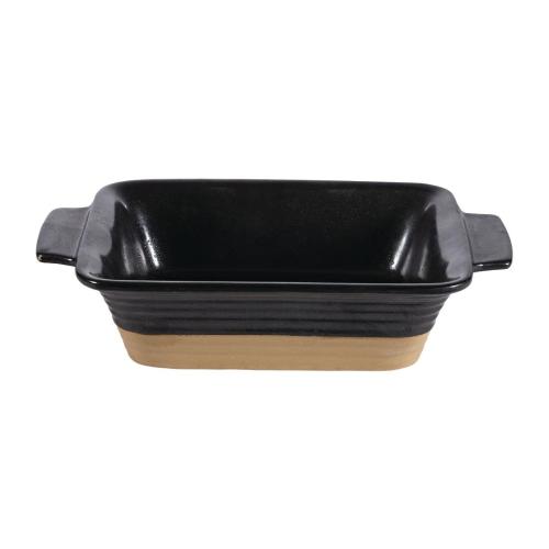 Art De Cuisine Black Igneous Rectangle Dish - 7" (Box 6) (Direct)