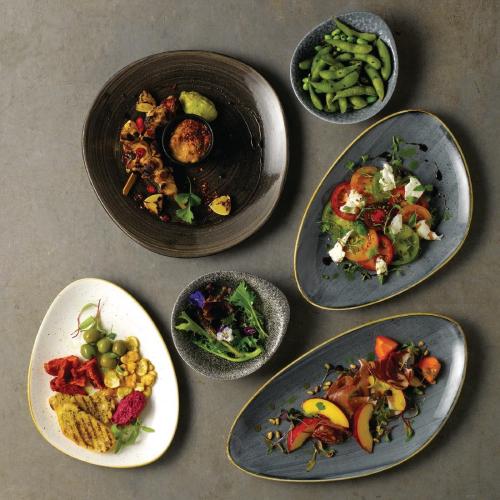 Churchill Stonecast Blueberry Triangle Chefs Plate 13 3/4x7 3/8" (Box 6)(Direct)