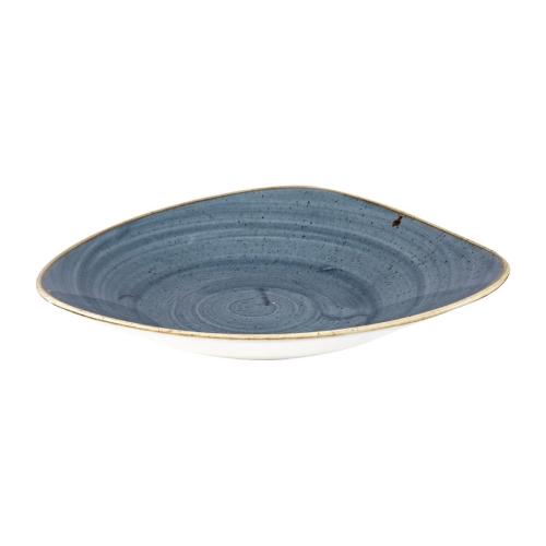 Churchill Stonecast Blueberry Triangle Shallow Bowl10 3/4x10 1/2"(Box12)(Direct)