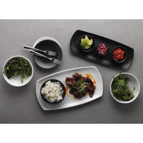 Menu Shades Caldera Ash Flat Rectangle Plate - 14x7 1/2" (Box 6) (Direct)