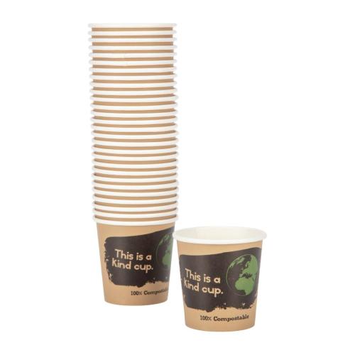 EDLP Fiesta Compostable Hot Cup Single Wall 'Kind' - 4oz (Box 1000)
