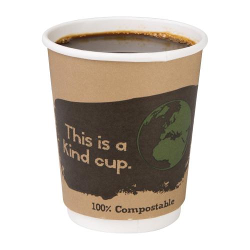Fiesta Compostable Hot Cup Double Wall 'Kind' 8oz (Box 500)