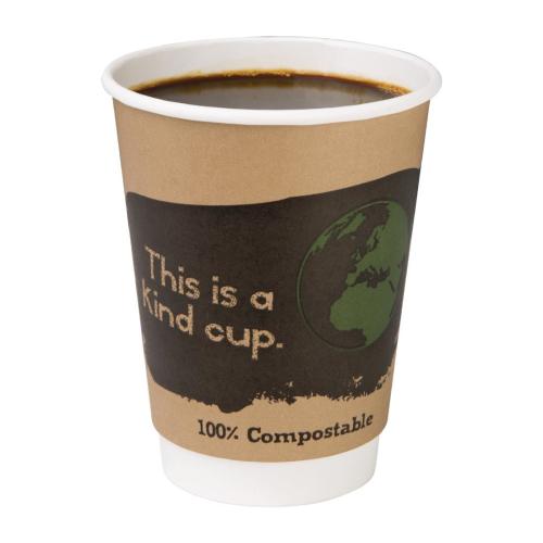 Fiesta Compostable Hot Cup Double Wall 'Kind' 12oz (Box 500)