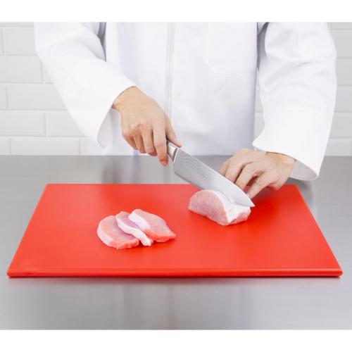 Hygiplas Anti-bacterial High Density Chopping Board Red - 18x12x1/2"