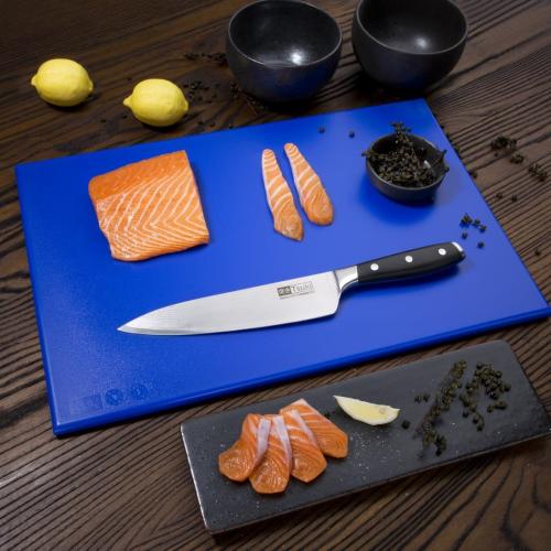 Hygiplas Anti-bacterial High Density Chopping Board Blue - 18x12x1/2"