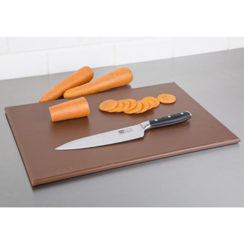Hygiplas Anti-bacterial High Density Chopping Board Brown - 18x12x1/2"