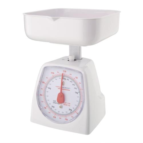 Vogue White Plastic Kitchen Scale - 5Kg/11lbs - Gradation 25g/1oz