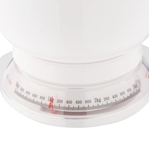 Vogue White Plastic Kitchen Scale - 3Kg/6.5 lb - Gradation 25g/1oz