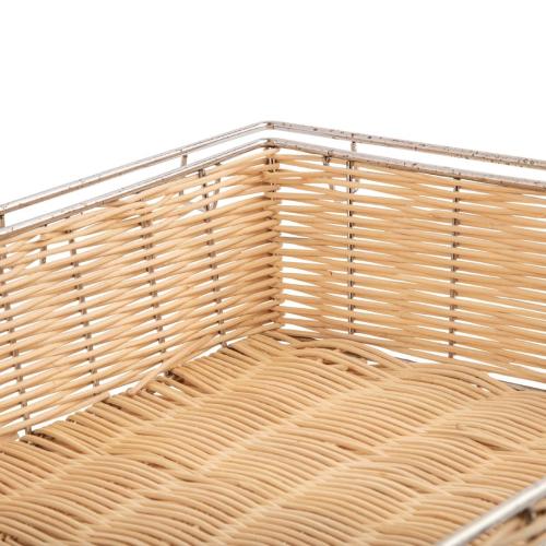 Olympia Rattan Bread Basket Wicker Metal Frame - GN 1/1 570x360x90mm