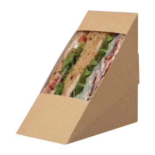 Colpac Rear Loading Sandwich Pack Kraft with PLA Window (Pack 500)