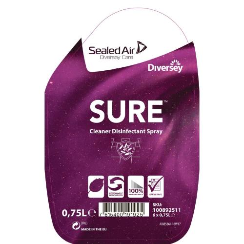 Diversey SURE Cleaner Disinfectant Ready To Use (6x750ml)
