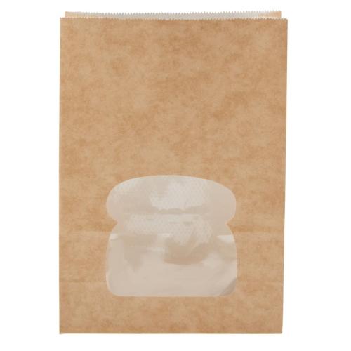 Colpac Kraft Paper Sandwich Bag with Window (Pack 250)