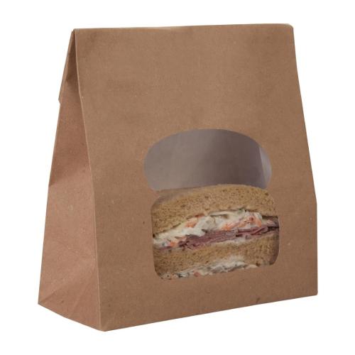 Colpac Kraft Paper Sandwich Bag with Window (Pack 250)