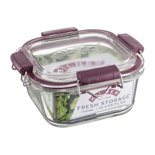 Kilner Fresh Storage Stackable Glass Food Container - 750ml