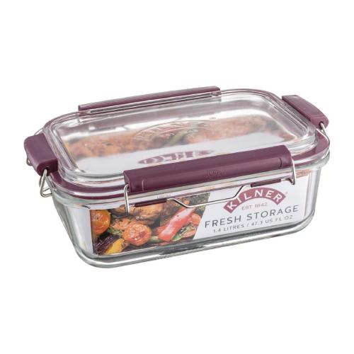 Kilner Fresh Storage Stackable Glass Food Container - 1.4Ltr