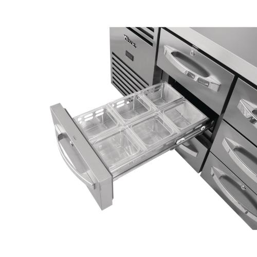 True 3 Section1/1GN Counter Refrigerator w/9Drawer TCR1/3-CL-SS-3D-3D-3D(Direct)
