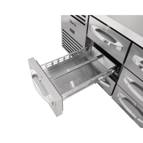 True 3 Section1/1GN Counter Refrigerator w/9Drawer TCR1/3-CL-SS-3D-3D-3D(Direct)