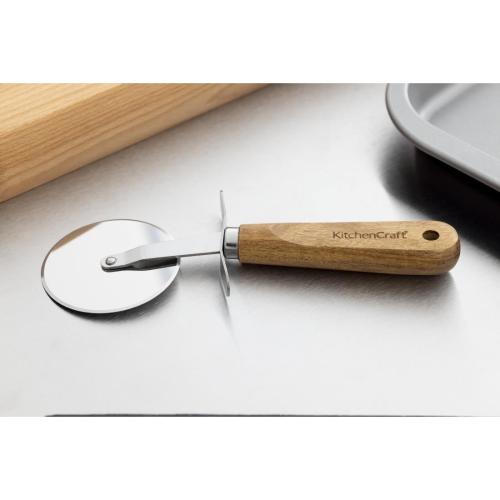 Kitchen Craft World of Flavours Italian Wood Handled Pizza Cutter - 65mm