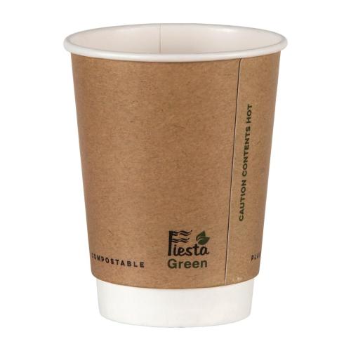 Fiesta Green Plastic Free Hot Cup Double Wall - 8oz (Box 500)