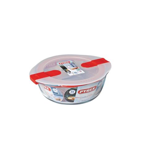 Pyrex Cook & Heat Round Dish with Lid - 200mm dia 1Ltr