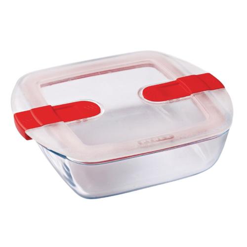 Pyrex Cook & Heat Square Dish with Lid - 200x170mm 1Ltr
