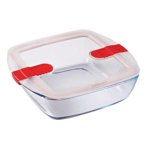 Pyrex Cook & Heat Square Dish with Lid - 250x220mm 2.2Ltr