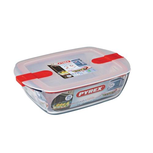Pyrex Cook & Heat Rectangular Dish with Lid - 280x200mm 2.6Ltr