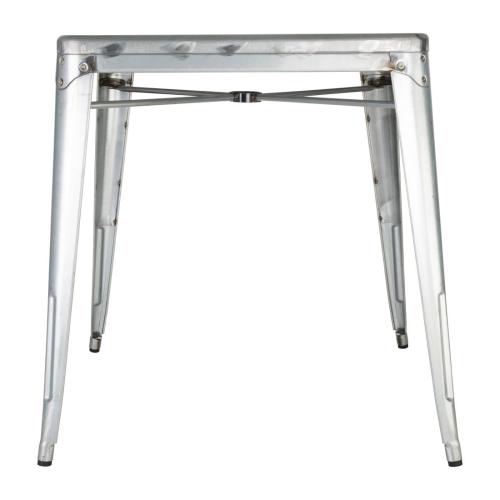 Bolero Bistro Square Steel Bistro Table Galvanised - 660mm