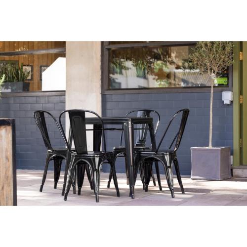 Bolero Bistro Square Steel Table Black - 660mm