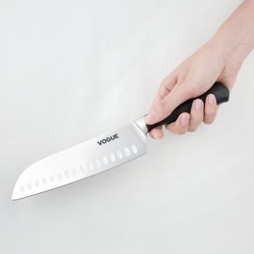 Vogue Soft Grip Santoku Knife St/St - 178mm 7"