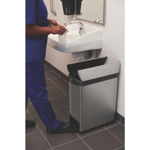 Rubbermaid Slim Jim Step on End Step Stainless Steel - 30Ltr