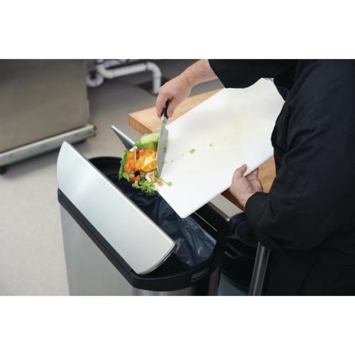 Rubbermaid Slim Jim Step on End Step Stainless Steel - 90Ltr